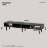 Mid-Century Modern Style TV Stand in Black Wood Finish - for TVs up to 65-inch