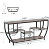Industrial Chic 70-inch Long Narrow Console Sofa Table with Gray Wood Shelves