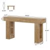 Modern Farmhouse 63-inch Long Narrow Console Sofa Table in Natural Wood Finish