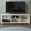 Farmhouse TV Stand in White Wood Grain Finish - for TVs up to 70-inch