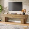 Farmhouse 63-inch TV Stand Entertainment Center in Light Brown Wood Finish
