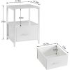 Set of 2 - Modern White Metal Wood Side End Table Nightstand with Storage Drawer