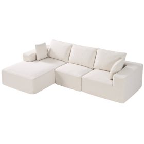 Modular Sectional Sofa, L Shaped Modular Sofa with Chaise, Cloud Sectional Couch with High Rebound Sponge and Density