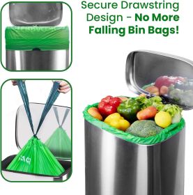 6 Gallon Compostable Trash Bags Drawstring, Heavy Duty Extra Thick 1 Mil, 35 Bags, Tall Kitchen Food Scrap Waste Bag, ASTM D6400