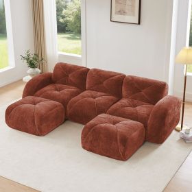 U-shaped Boneless Sofa,Tufted Design,32D High Density Sponge,Bottom Anti-Slip Design,No Assembly Required Bottom,Free Combination