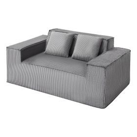 Loveseat Sofa, 63-Inch 2-Seats Couch for Living Room, Modern Small Corduroy Couch with Pocket Springs, Soft Cushions, Comfy Loveseat for Bedroom