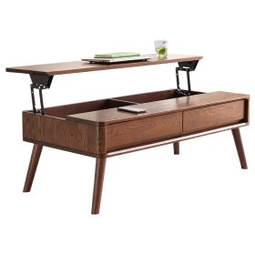 Elevating Center Table Low Table 100% Solid Oak Wood Top Plate Desk Coffee Table Width 120 x Depth 65 x Height 45 cm Study Desk Work From Home Ea