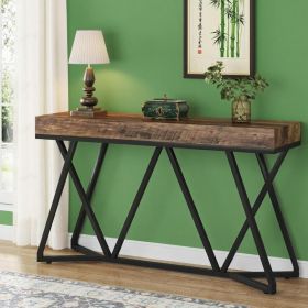 Console Table (Color: Rustic Brown)